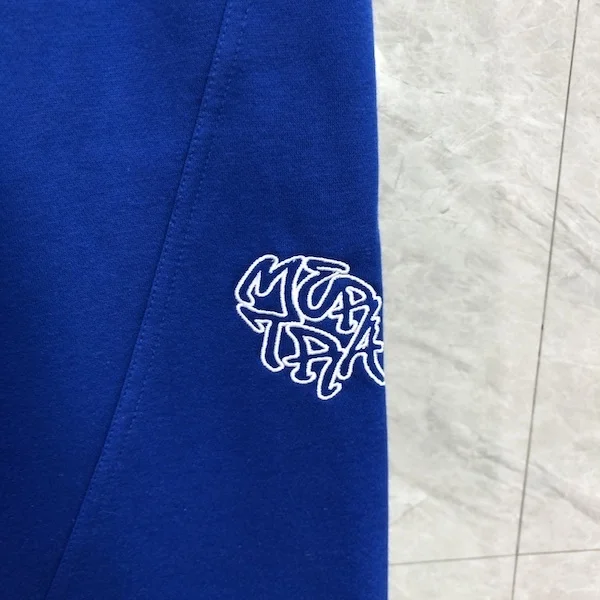 Mertra calças de alta qualidade moda listrado retalhos ferro bordado casual moletom para homens