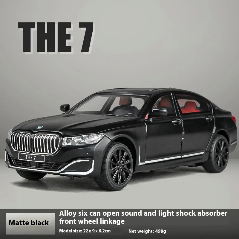 

Diecast 1:24 BMW THE 7 760LI Large Limousine Alloy Metal Car Model Car Sound & Light Pull Back Toy Interior Decorations Kids Toy