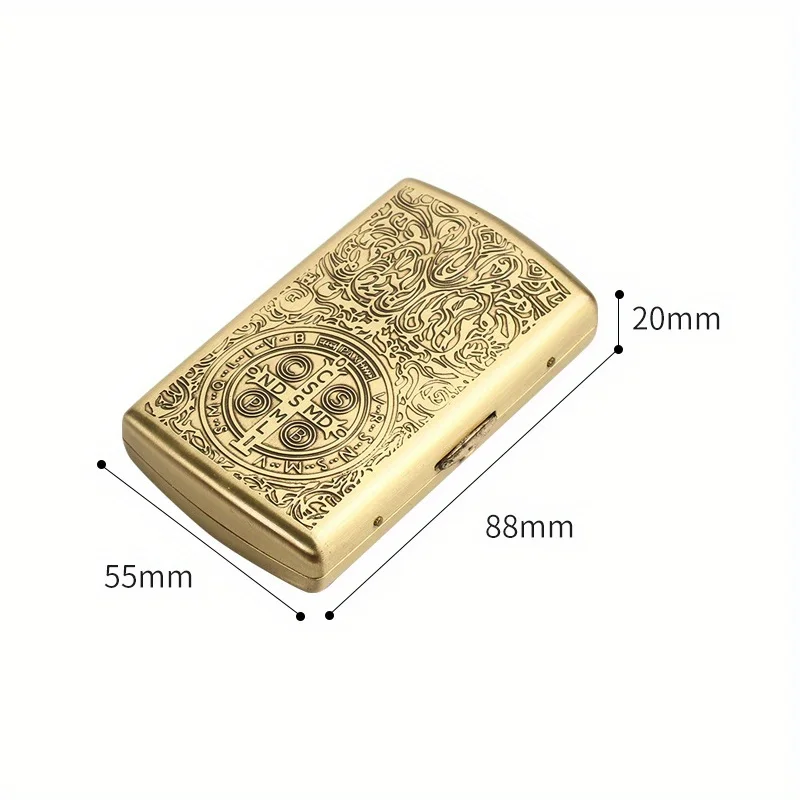 constantine cigarette case 1pc Retro Pure Copper Constantine Cigarette Case Portable Pocket Vintage 12  Cigarettes Box Holder Creative Personality Best Gift