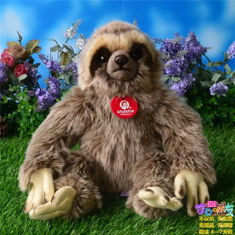 Realistic Sloth Plush Toy Cute Three-toed Sloth Plush Toy Seat Height 25cm Kids Girl Birthday Gift