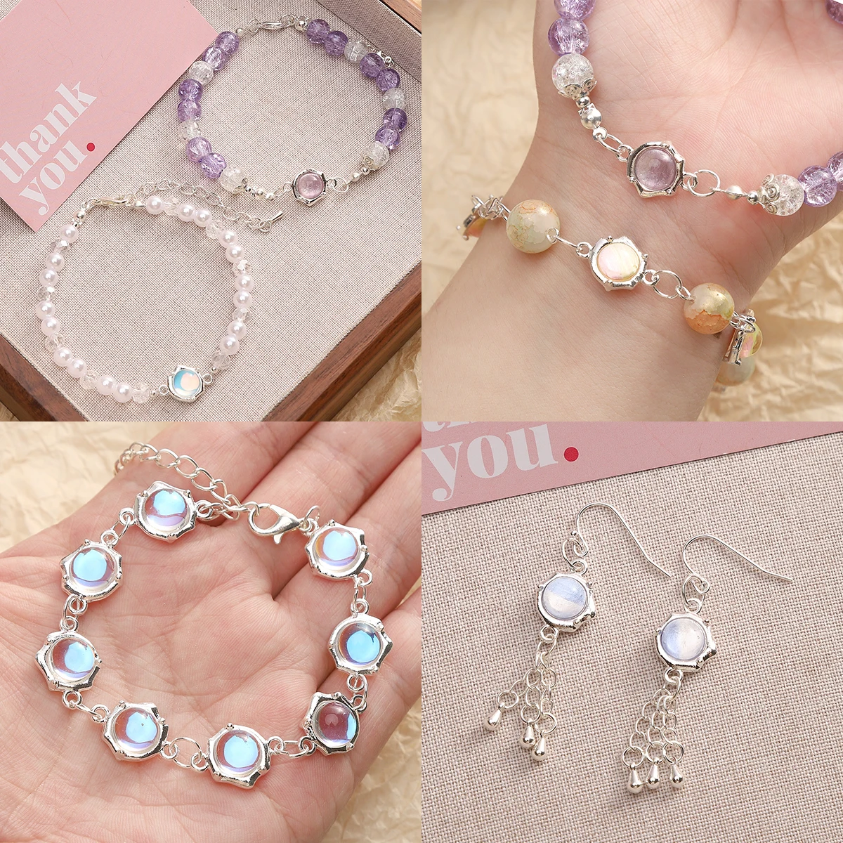 Legering kralen charme Cat Eye steen geverfd dubbele hangende hanger kralen connectoren DIY sieraden armband ketting oorbellen accessoires