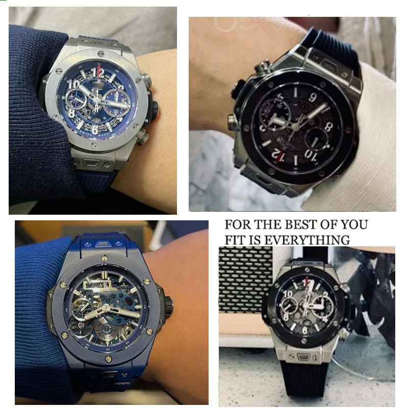 26x19MM Leisure Gentleman Silicone Watchbands for Hublot Yubo Big Bang Classic Fusion Series Sweatproof Comfortable Watch Straps