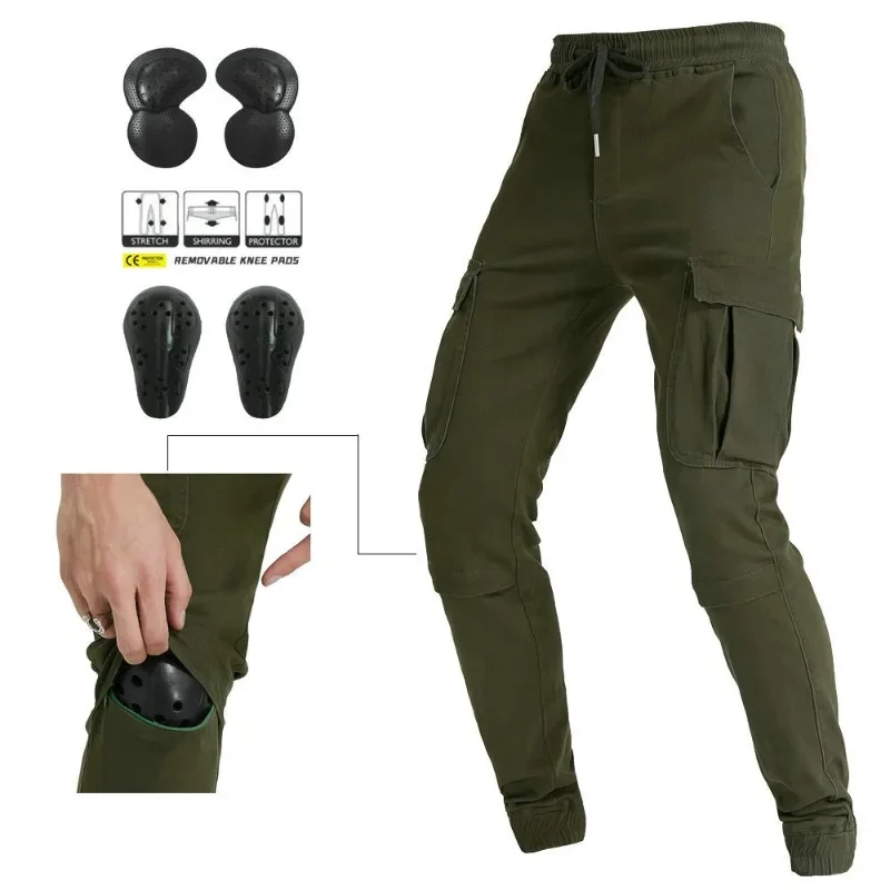 Motocross Pants Four-season Casual Pants Anti-fall Multi-bag Overalls Motorcycle Pants Men Moto Riding Protective Gear