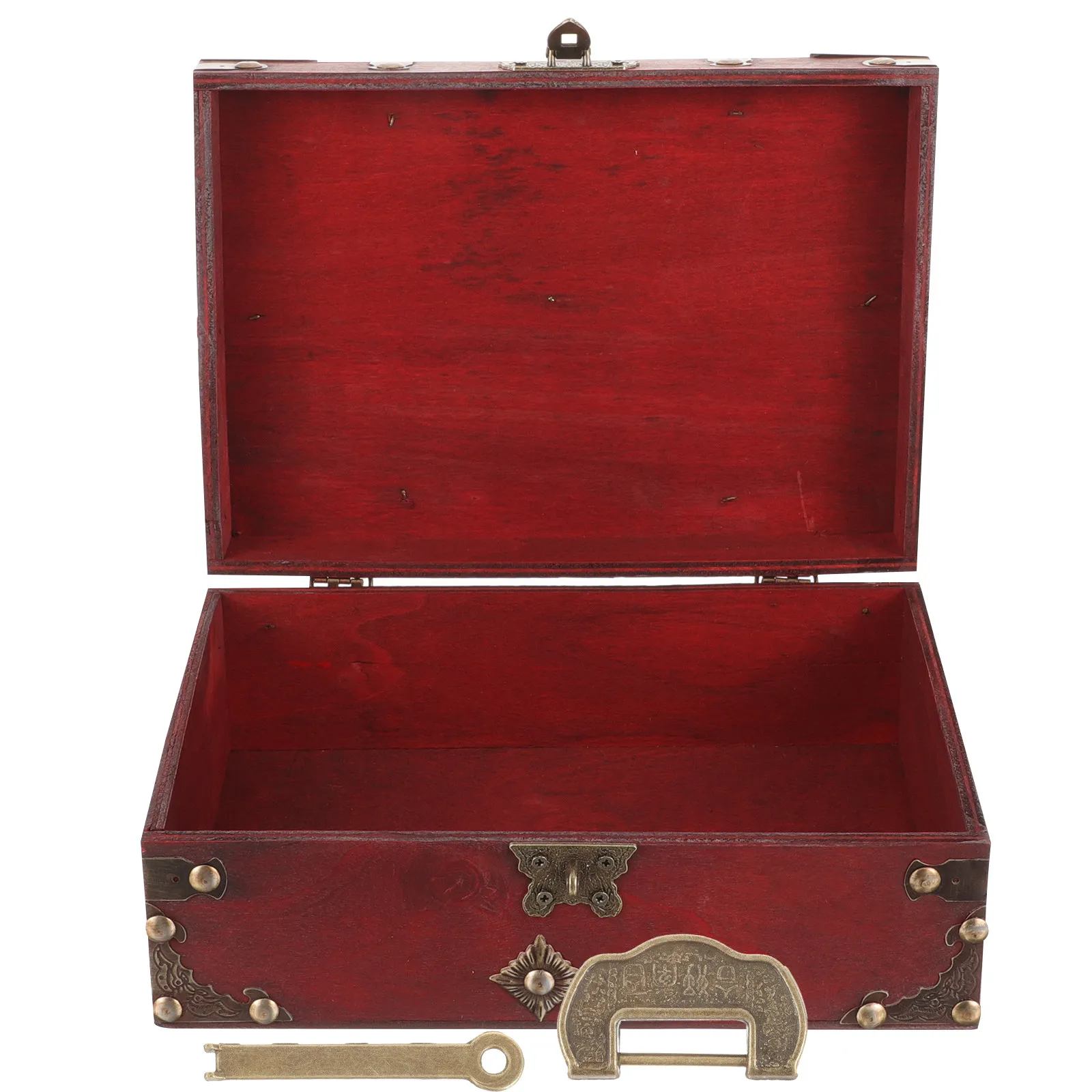 Wooden Jewelry Box Vintage Decorative Storage Case for Rings Necklaces Earrings Bracelets with Elegant Retro Design