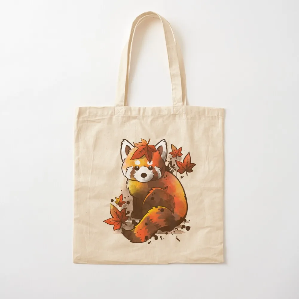 

red panda red leaves Tote Bag bags for women sac pour femme Gift bags Canvas Tote Bag