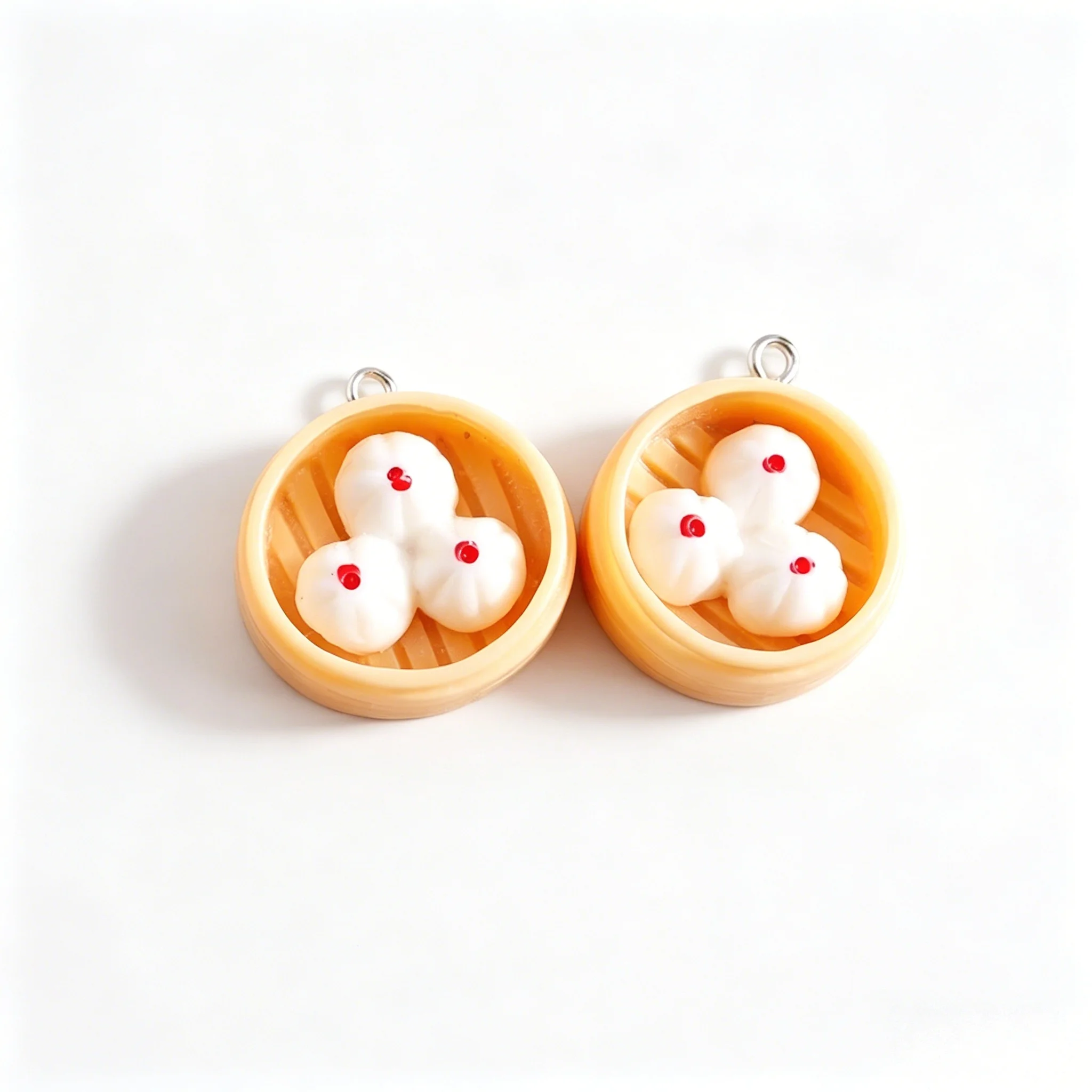 10Pcs Assorted Mini Chinese Food Resin Charms Steamed Bread Dumpling Pendants For DIY Earrings Necklaces Bracelets Supplies