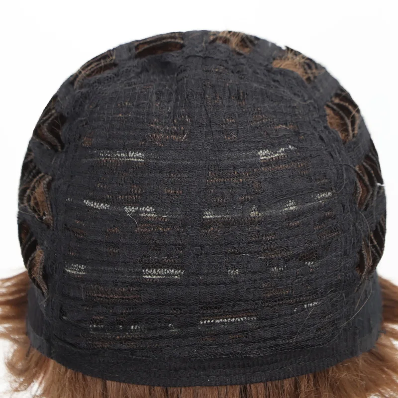 

Мужская золотистая блондинка, трехсекционная короткая шапочка для парика из синтетического высокотемпературного волокна