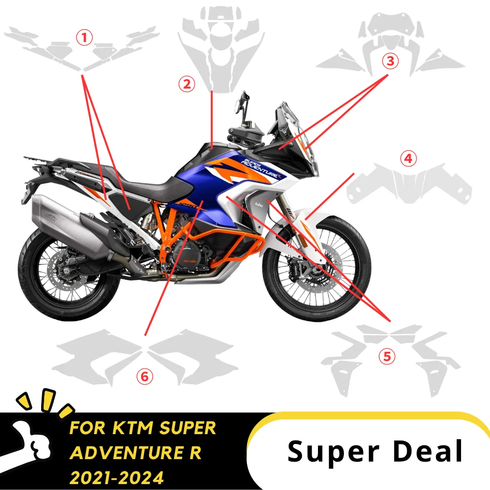 

For KTM Super Adventure R 2021-2024 PPF TPU Protective Film Full Body Paint Protection Scratch Resistant Kit Super Adv R 2024