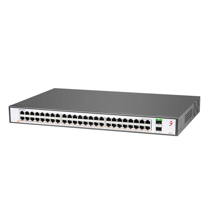 Xikestor 1000M Onbeheerde Gigabit Poe Switch 48-Port Poe Rj45 En 2-Port Sfp Internet Hub Switch 800W Plug And Play