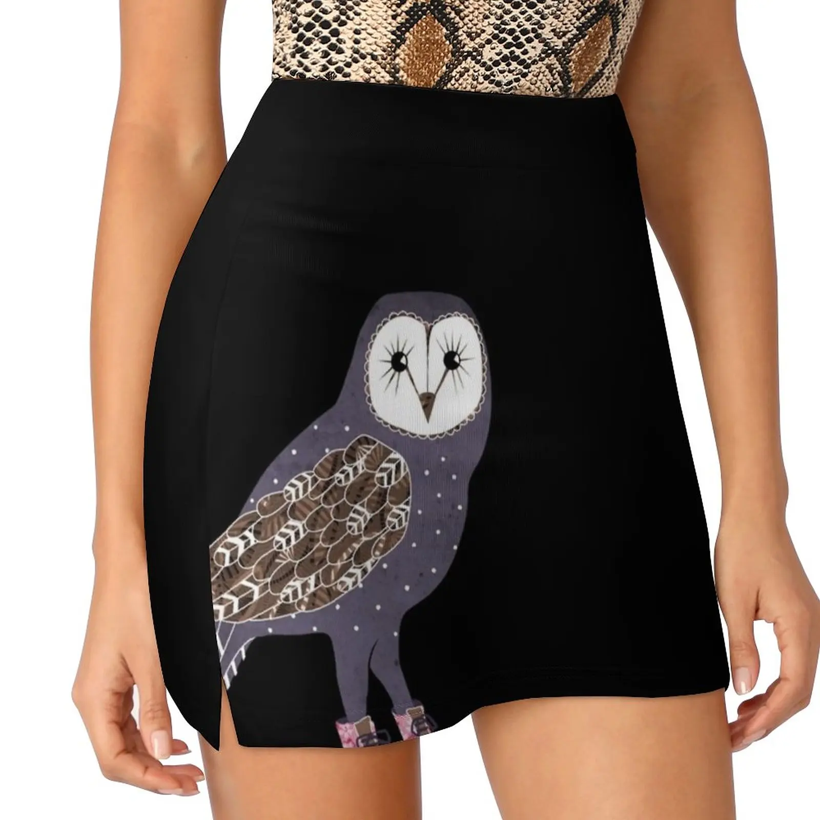 

I Skate Owl Night Long Skirts Woman Fashion 2022 Pant Skirt Mini Skirts Office Short Skirt Violet Skates Owl Collage Roller