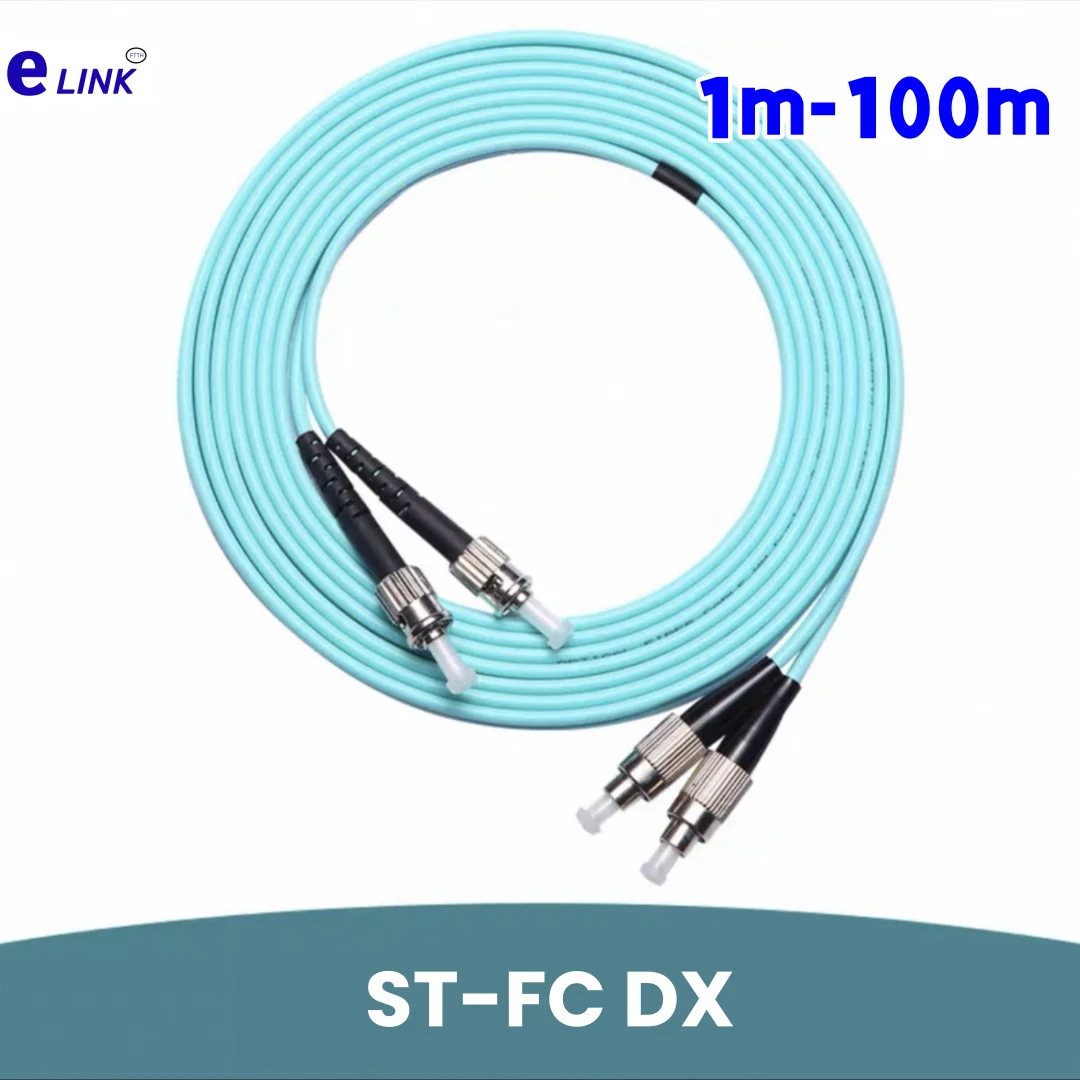 

fiber patch cord ST-FC OM3 OM4 duplex 20m 30m 100m ST DX Multimode cable 1m2m3m5m7m10m optical fibre jumper free shipping ELINK