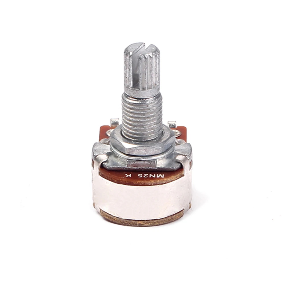 

25K Ohm Dual Deck Mn25K Guitar Potentiometer High Quality Tone Volume Control Split Shaft Coarse Knurling Solder Lugs Fit Most