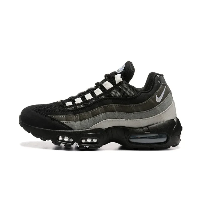 

Nike Air Max 95, черные, серые, сетчатые, уличные, на воздушной подушке, противоскользящие, амортизирующие, спортивные мужские кроссовки, уличные кроссовки