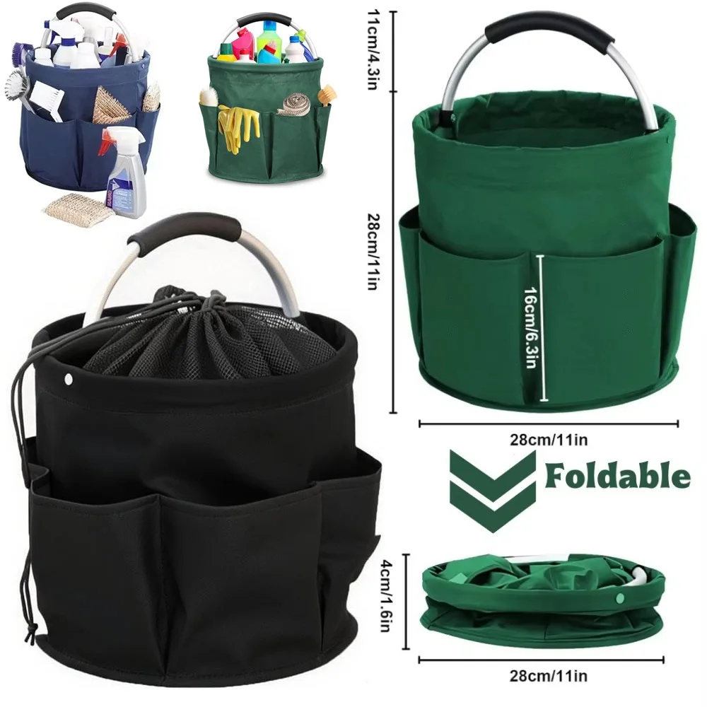 Neuer 17L Großer Faltbarer Aufbewahrungskorb für Autowäsche, Picknick, Garten, Strand, Outdoor-Tragetasche mit Griff, Werkzeugtasche, Reinigungsorganizer