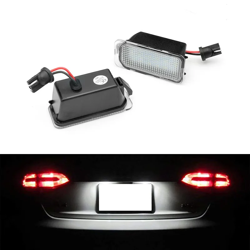 

Upgrade 2Pcs LED Number License Plate Light Whitel Lamp 18 LED 12V For Ford Flesta