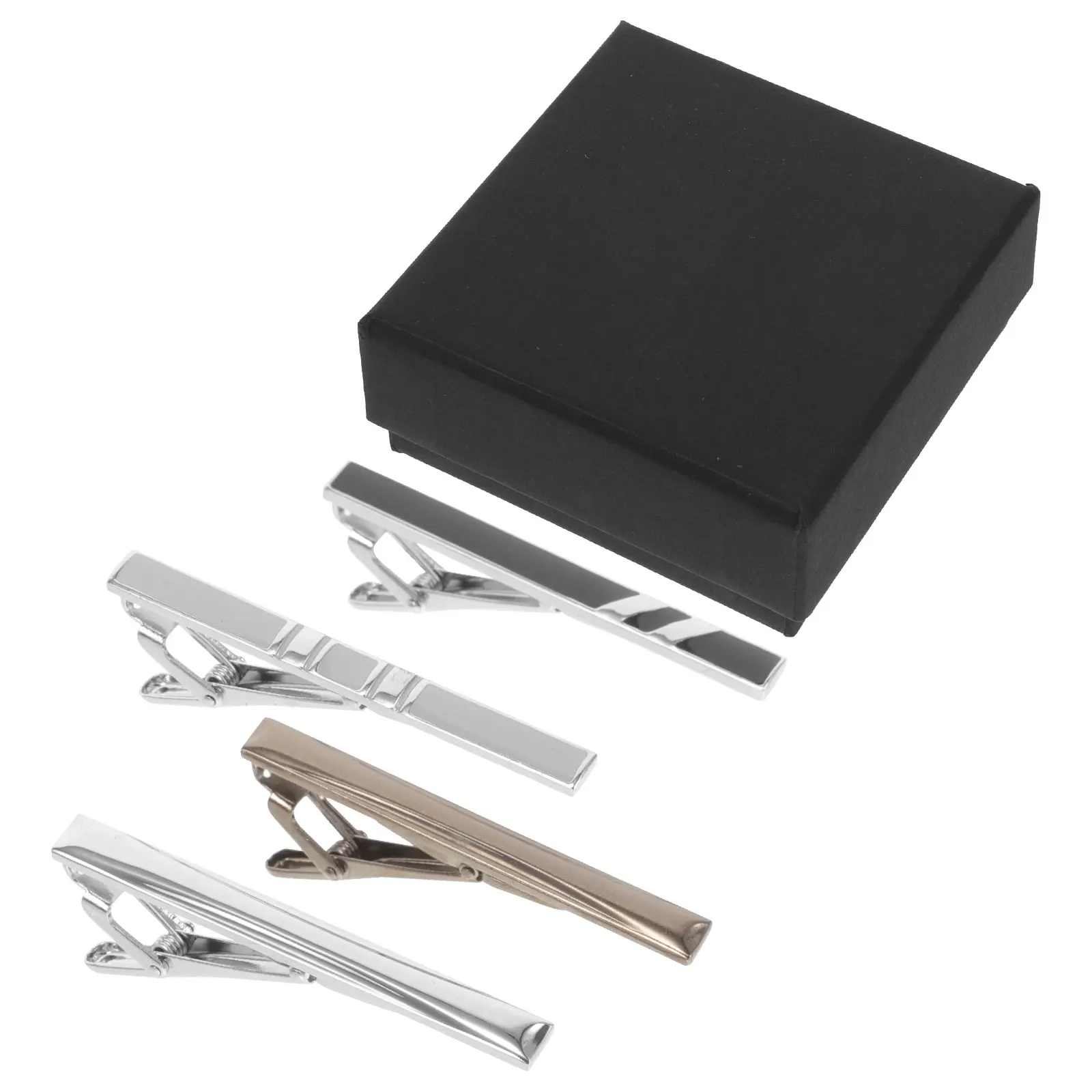 

4pcs Copper Clips Fashion Business Tie Clasps Assorted Colors Durable Stylish Men Tie Clip For Daily Banquet Decoration Gift