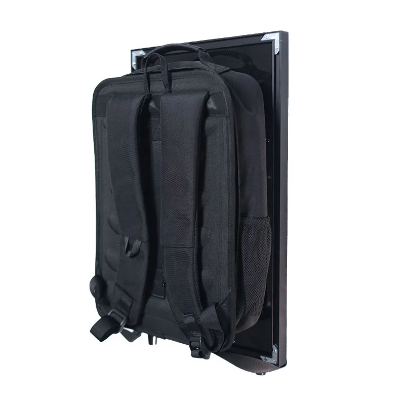 Wholesale Backpack Lcd Advertising Display 23.8 Inch Backpack Led Lightbox Digital Human Walking Billboard Black Touch Screen