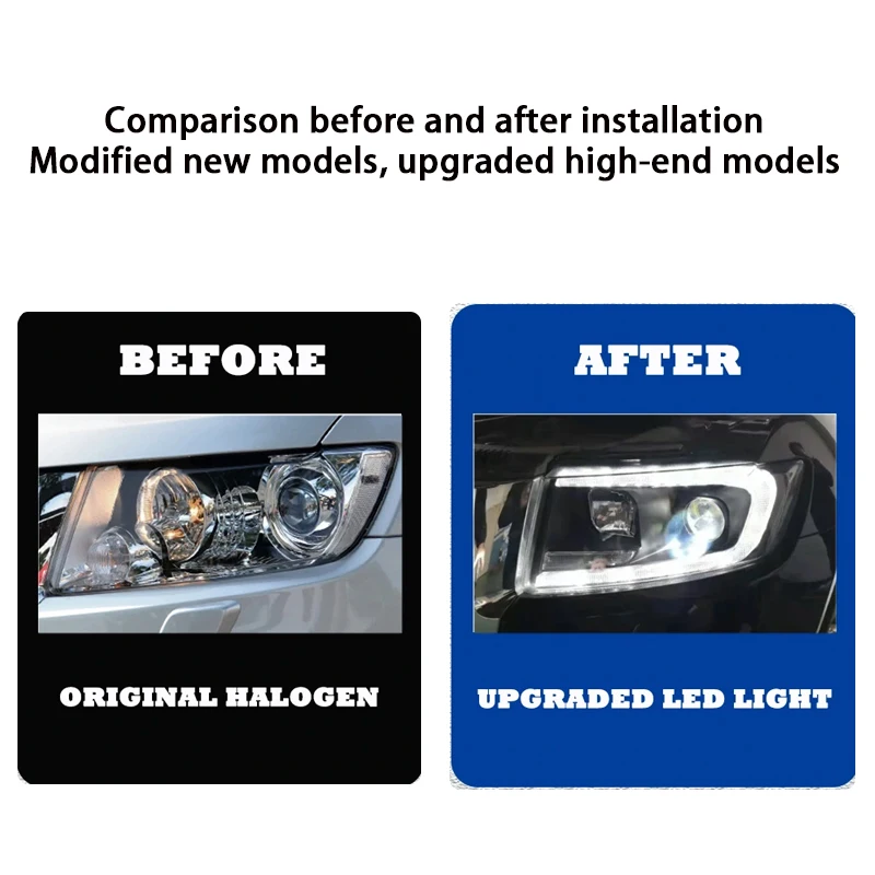 LED HeadLights with taillight for Jeep Compass Grand Cherokee 2011-2015 led DRL Car headlamp Assembly Signal Auto Accessories