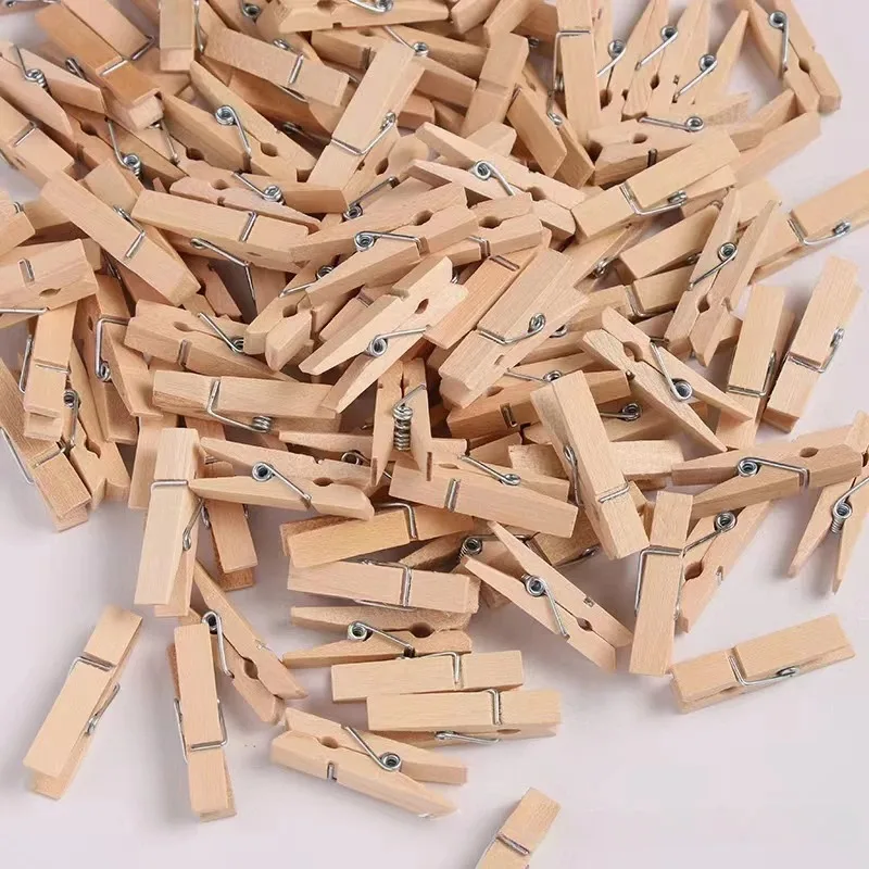 New Arrival Smalll size Mini Wooden Clips 25mm Coloful Clips Photo Clips for sheets DTY Clothespin Craft Decor Clips Pegs