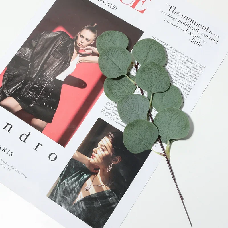 In symulacja liść eukaliptusa Ornament ozdoby do dekoracji fotografia wahadła w tle rekwizyty fotograficzne rekwizyty