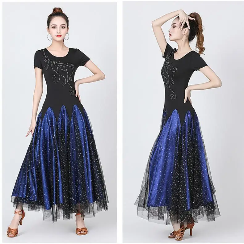 Modern Dance Dress, Long Skirt, Ballroom Dance Dress, Ballroom Dance Dress, Sequined Large Swing Skirt, Waltz Exploration Dance