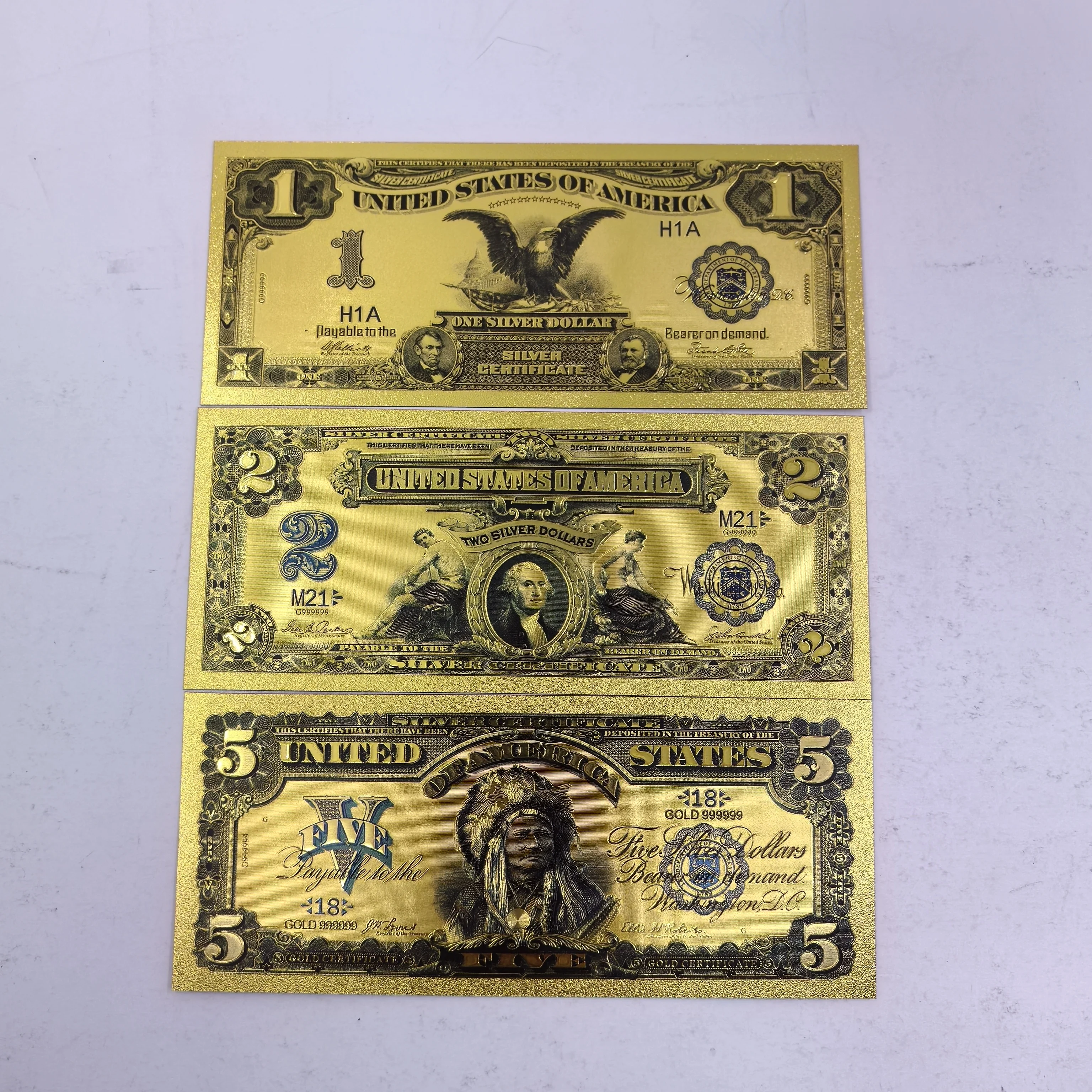 1/10 قطعة الأوراق النقدية الأمريكية 1/2/5 دولار الذهب احباط الأوراق النقدية الولايات المتحدة الفن التذكارية الأوراق النقدية تذكارية الحرف لجمع هدية