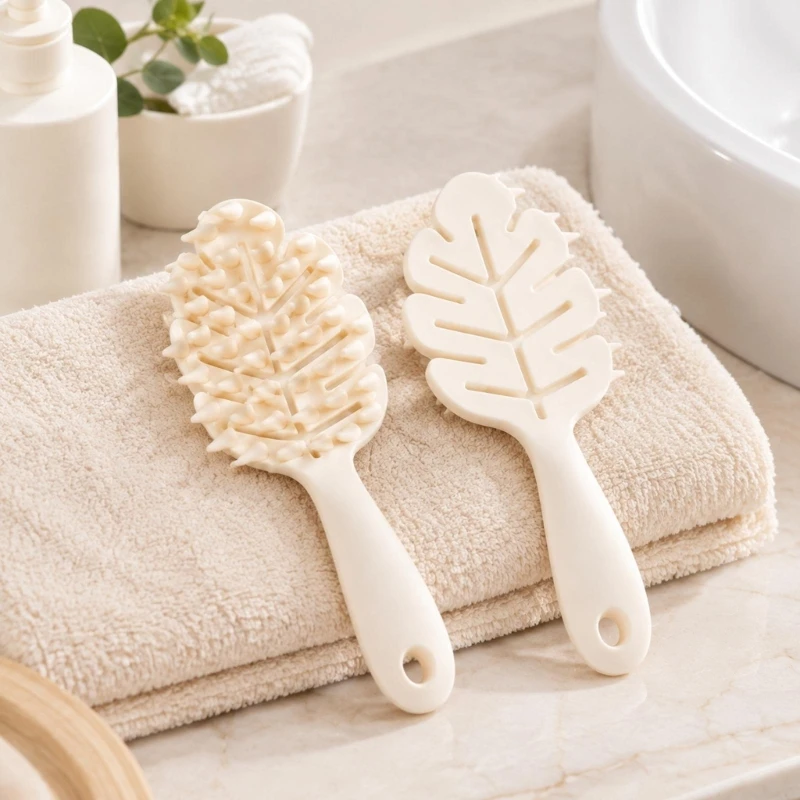 Child Hair Washing Brush with Integrated Handheld Grip for Shampoo Lathering, Scalp Cleaning, Massage, and Grooming 15UB