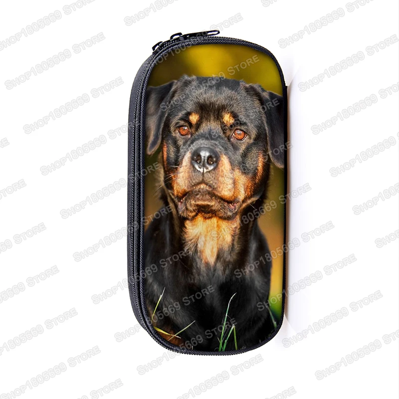 Dog Beagle German Shepherd Rottweiler Cosmetic Cases Pencil Bag Women Makeup Bags Teenager Girls Pencil Box School Case Supplies