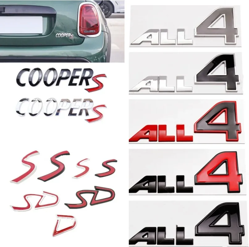 3D Metal ALL4 Car Rear Trunk Emblem Door Fender Badge For MINI Cooper JCW R60 R61 F54 F60 S D SD Countryman Paceman Stickers