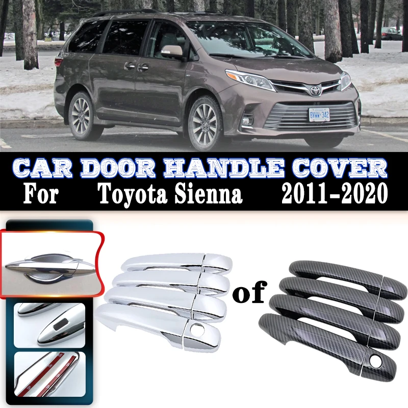 For Toyota Sienna 2011 Accessories XL30 2011~2020 Car Anti-rust Door Handles Cover Exterior Scratch Protective Decor Accessories