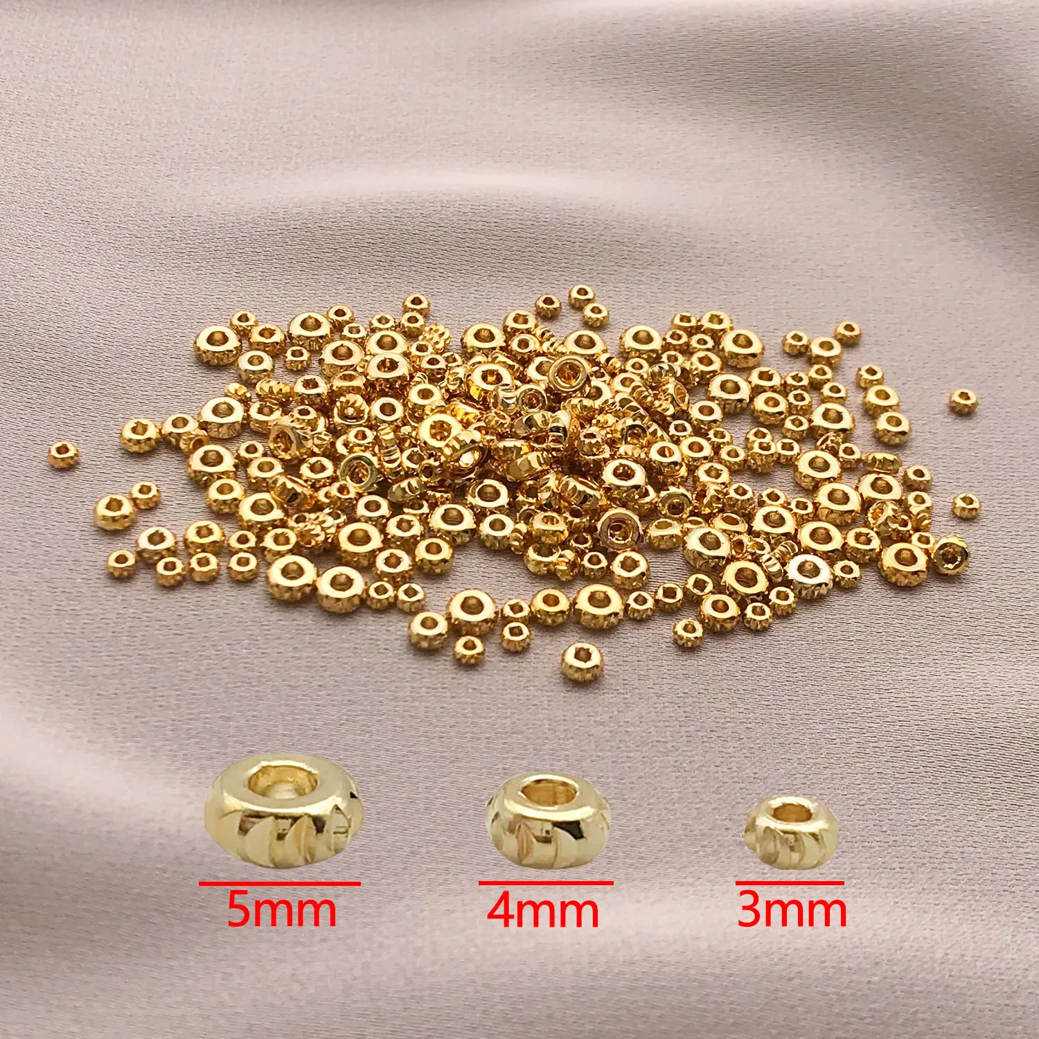 Mix 10/20 Pieces of Copper Thick Silver/ 18K Real Gold Plated Flower Abacus Beads, DIY Bracelets, and Other Accessories image 5