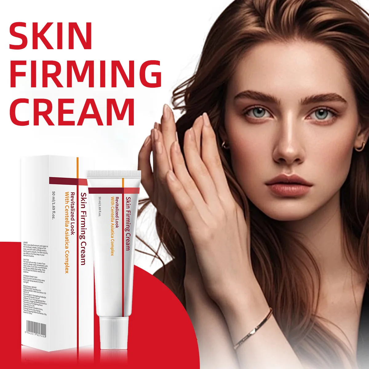 Crème raffermissante pour le visage à la Centella et au collagène 50 ml - Soin hydratant à l'acide hyaluronique pour une peau liftée et revitalisée, confort et nutrition quotidiens. 1