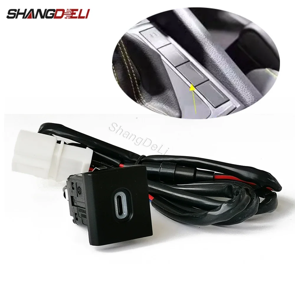Red LED Quick Car Charger Socket Type C PD Port Phone Charging Outlet Power Adapter for Amarok 2011 - 2018