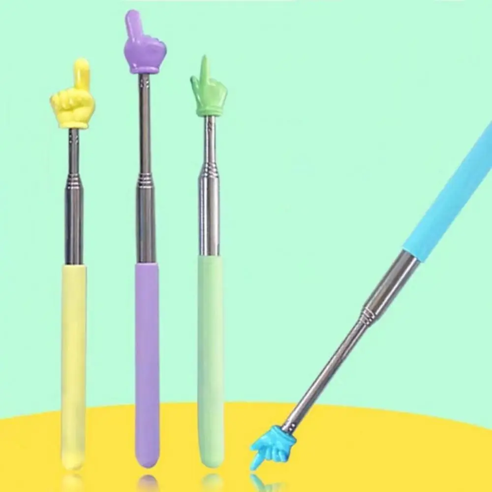 Retractable Reading Guide Pointer Anti-slip Telescopic Handheld Blackboard Presenter Stick Multi-functional Finger Shape