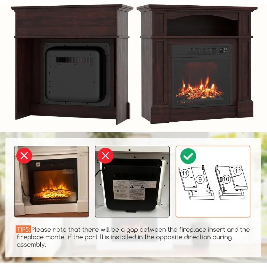 32 مدفأة كهربائية مع حزمة مانتل قائمة بذاتها تتميز بصندوق نار خشبي محيطي 18 مدفأة مدفأة مع 3 فلام