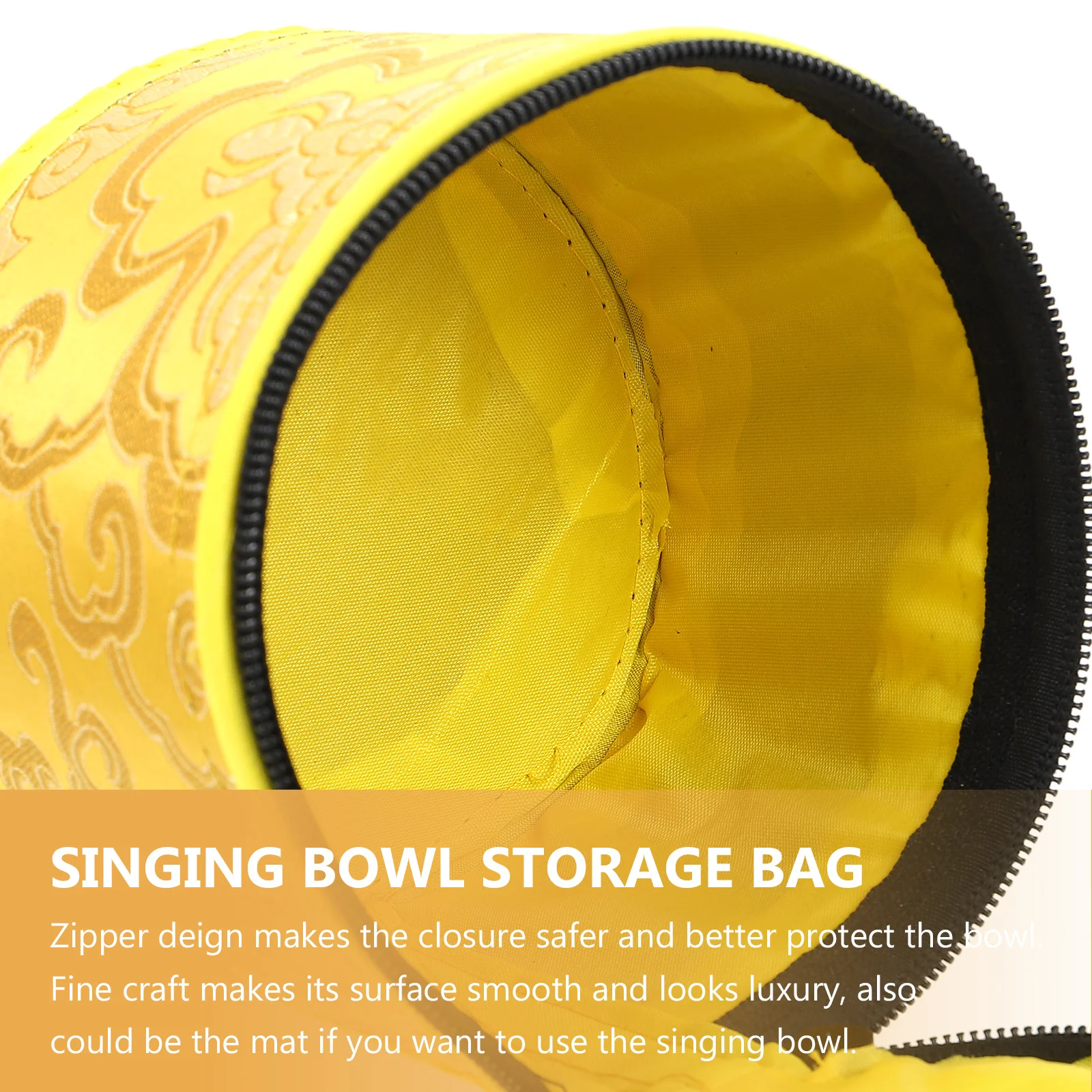 

Buddha Handmade Embroidered Auspicious Closure Smooth Material Meditation Singing Bowl Bag Storage Pouch