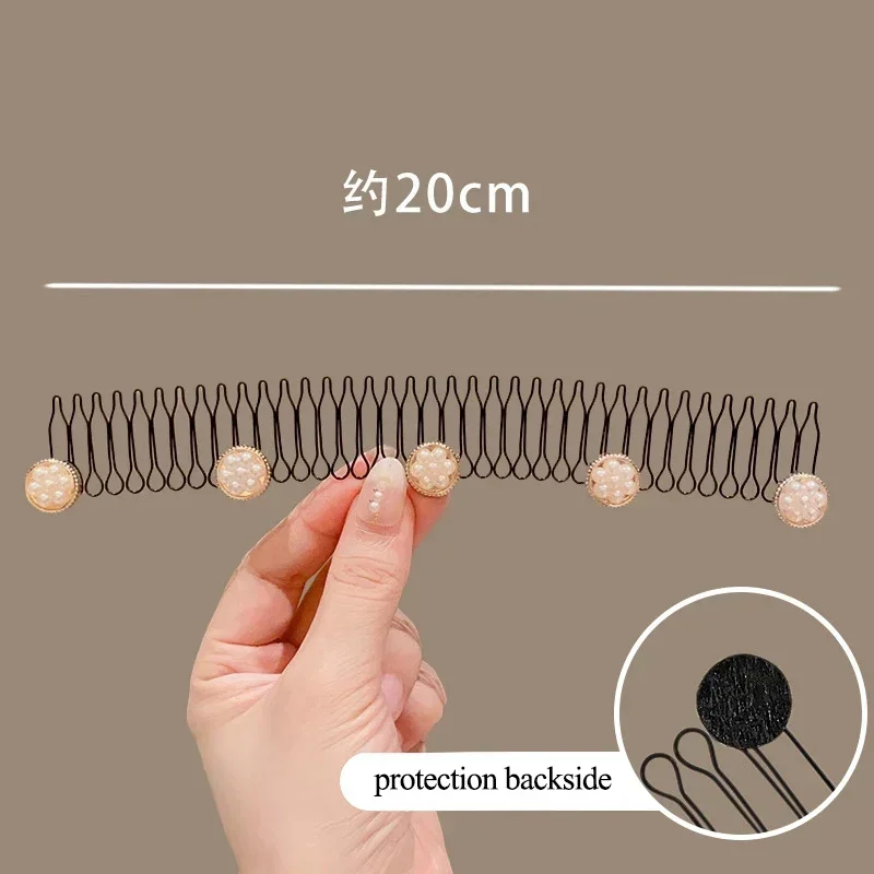 Organizador de cabello roto para niñas y mujeres, horquilla Invisible, flequillo fijo, peine de inserción, Tiara, accesorios para la diadema