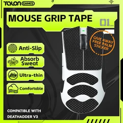 1 confezione TALONGAMES Mouse Grip Tape per Razer DeathAdder V3 Pro Mouse, palmo assorbimento del sudore antiscivolo, tagliato per adattarsi, facile da applicare