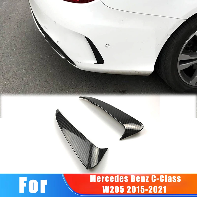 لمرسيدس بنز C-Class W205 2015-2021 2016 2017 المصد الخلفي المحيطي منفذ الهواء الذيل سكين الرياح ملصقات السيارات اكسسوارات