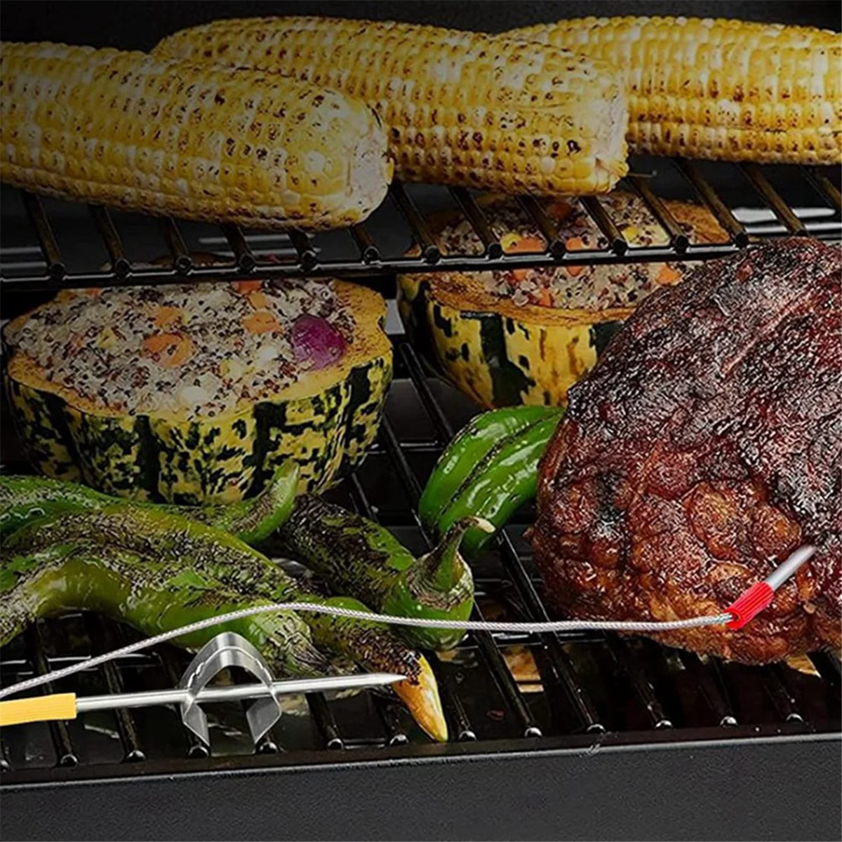 ABLQ 2-Pack Meat Probe لـ Oklahoma Joe's، Z Grills، Cuisinart Wood Pellet Grill، مع جروميت مسبار ومشبك مسبار درجة الحرارة