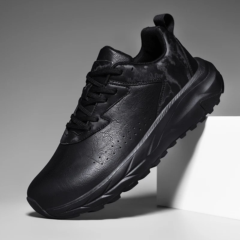 Men's gym training shoes artificial leather sports shoes shock absorption mountain actual outdoor sports casual shoes plus size