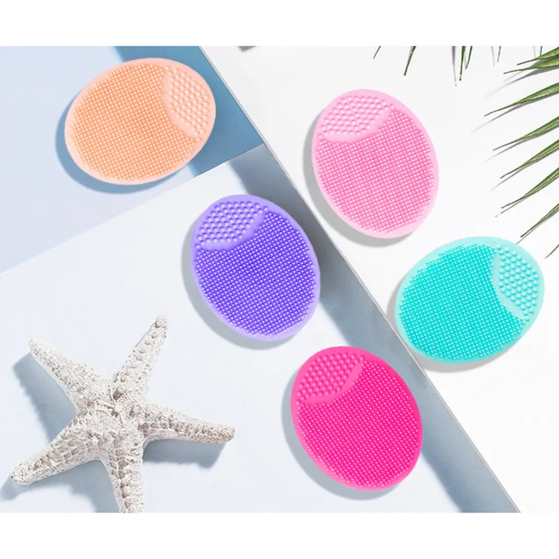 5pcs Soft Silicone Face Brush Cleanser And Massager Portable Manual Facial Cleansing Brush Exfoliating Scrubber Bath Brush