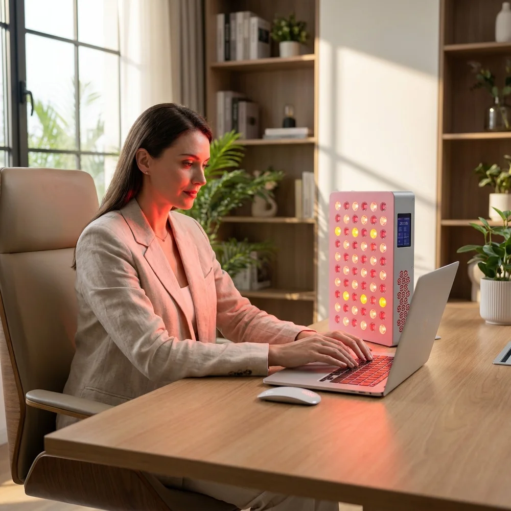 300Professional Red Light Therapy Panel 60 LED Multi Wavelength Wellness Device Compact Iron Housing