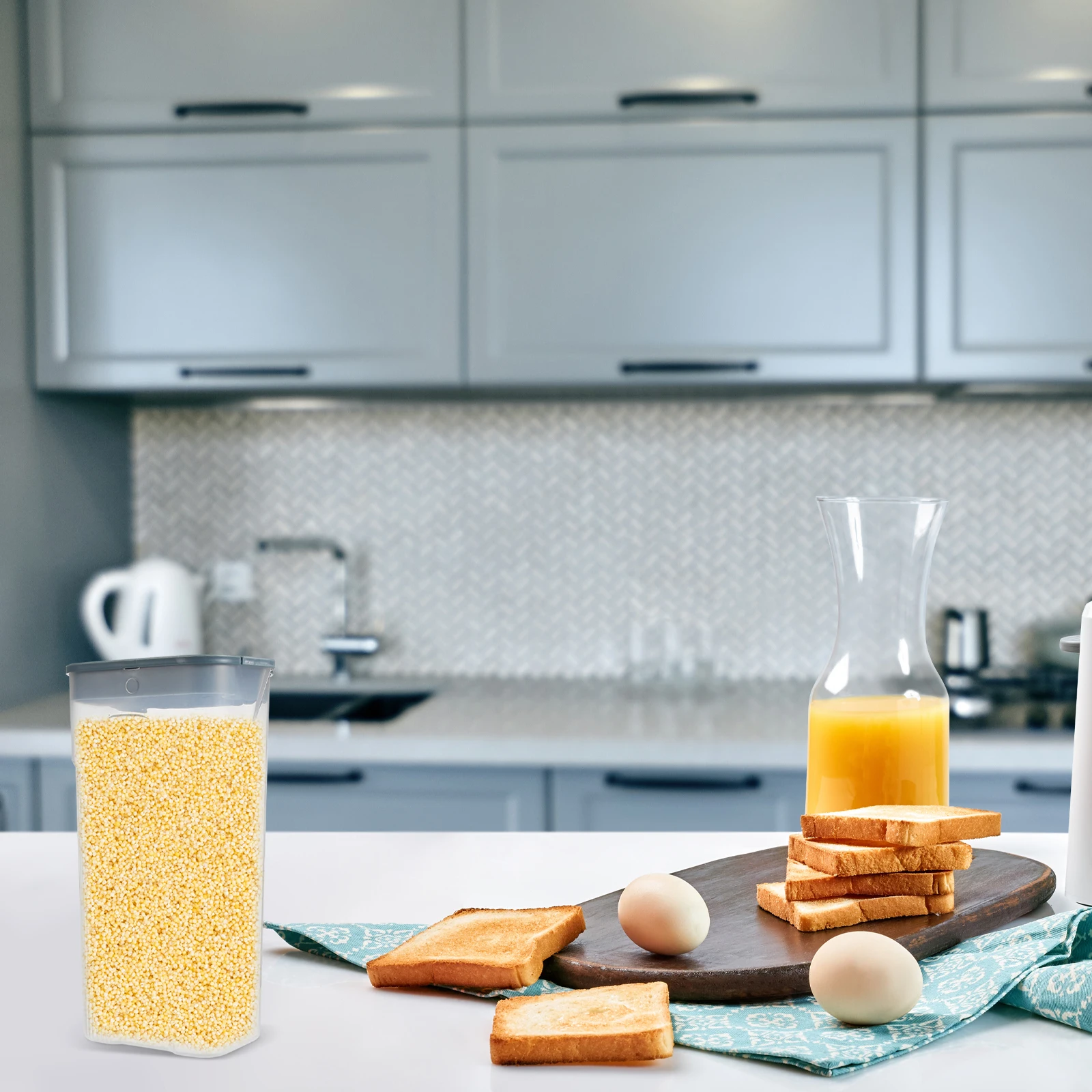 

Plastic Grain Box Airtight Food Storage Containers Sealed Canisters Cereal Rice Beans Nuts Environmental Friendly PP