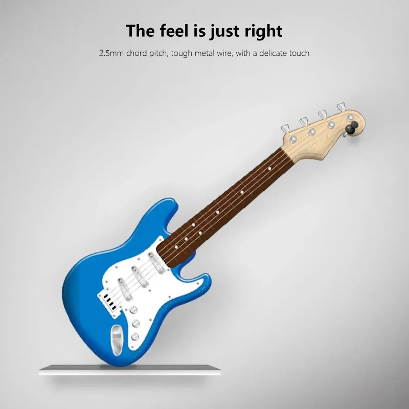キッズギターおもちゃ、4弦子供用エレキギター楽器、ポータブル電子楽器おもちゃ