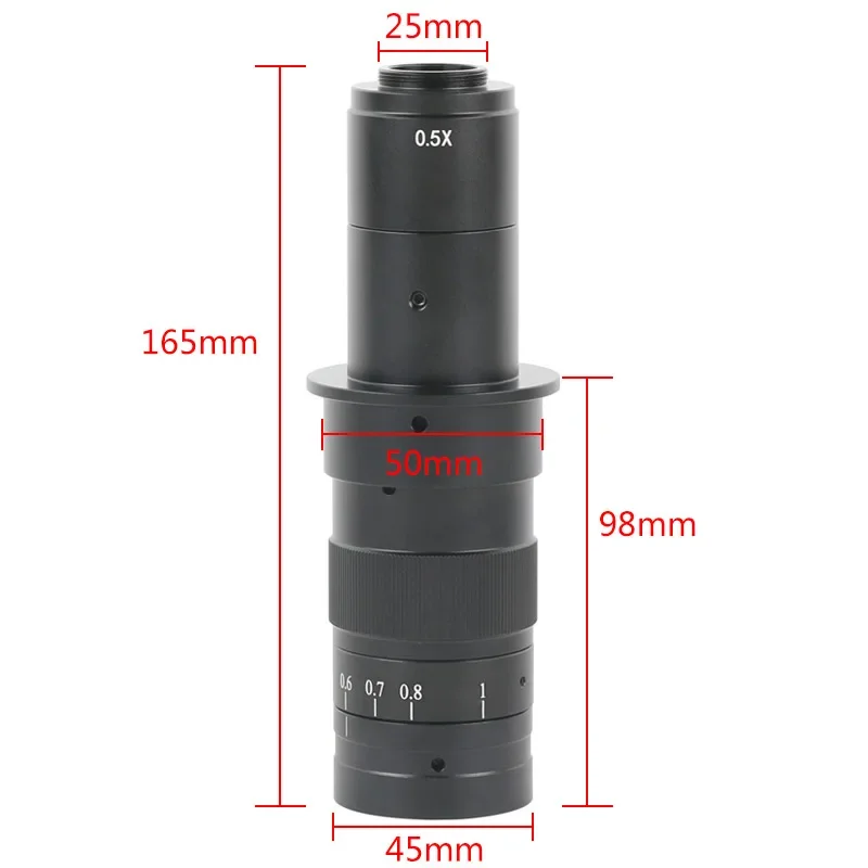 Adjustable 180X 300X 120X Zoom Lens Zoom 0.7X~4.5X Magnification 25mm C-mount For HDMI USB Industry Digital Microscope Camera