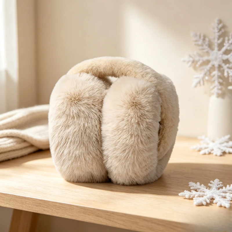 Foldable Plush Winter Earmuffs for Women Soft Warm Ear Covers Fashion Ear Warmers Cold Protection Ear Muffs for Students Outdoor