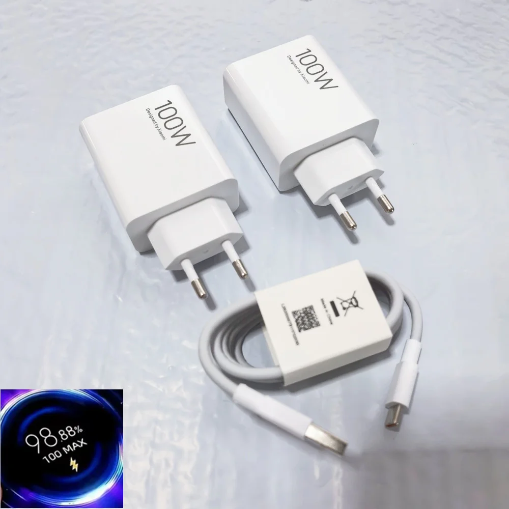 Xiaomi 100W EU Turbo Fast Charger Power Adapter 6A Type C Cable For Mi 17 15 14 13 12 Pro Ultra Lite K80 70Pro K90 Pro Max Ultra