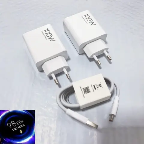 Xiaomi 100W EU Turbo Fast Charger Power Adapter 6A Type C Cable For Mi 17 15 14 13 12 Pro Ultra Lite K80 70Pro K90 Pro Max Ultra