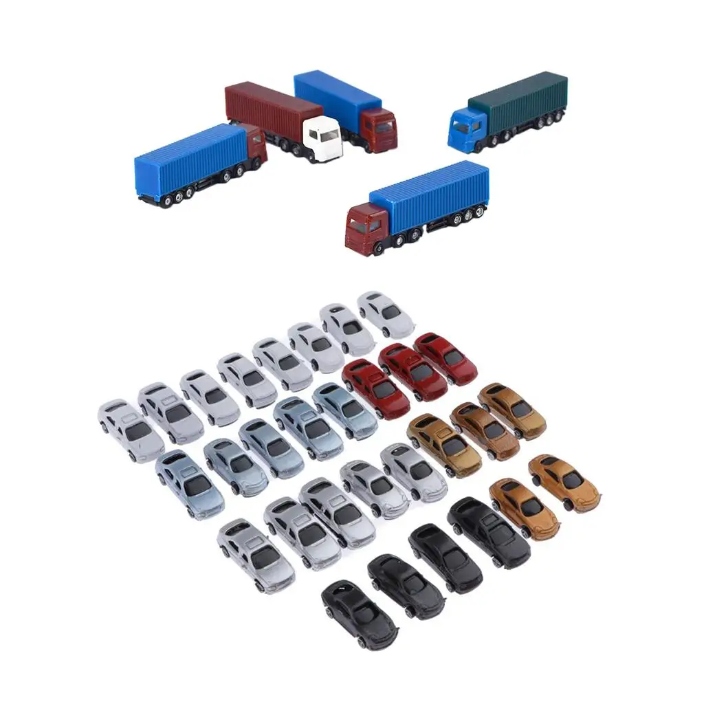 35 Packs 1/200 Car & Truck Mini Street Building Diorama Table